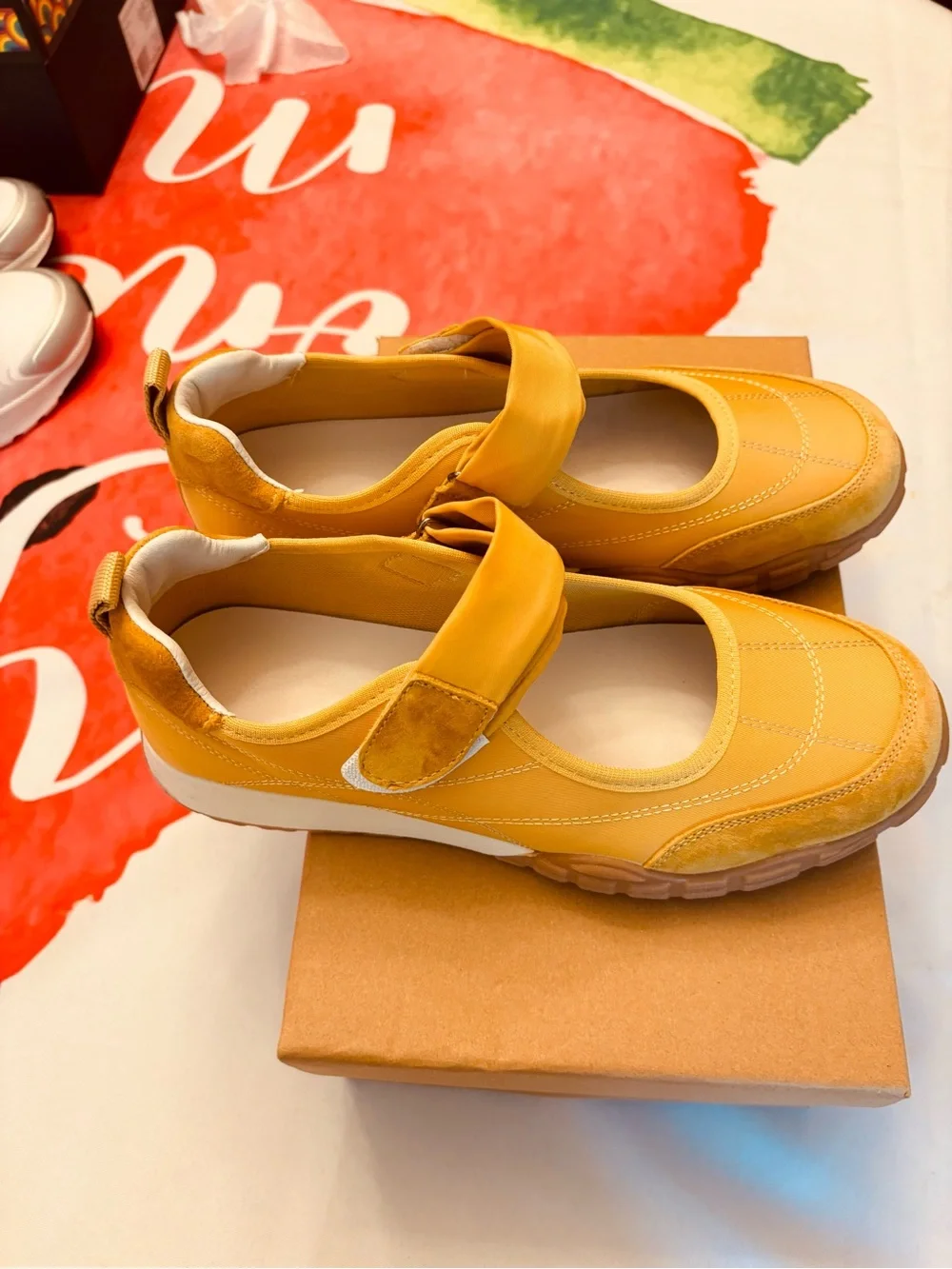 Women’s Mary Jane Style Sneakers in Mustard Yellow